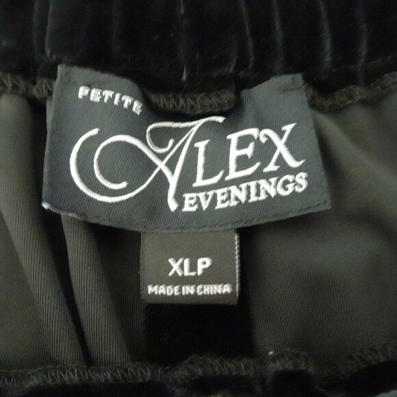 Alex Evenings Velvet Pants Women's Petite Size XLP Black Evening Cocktail - Picture 6 of 8